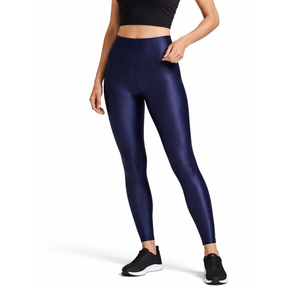 Athleta Womens Elation Shine Tight Leggings Large Navy High Rise Yoga Workout